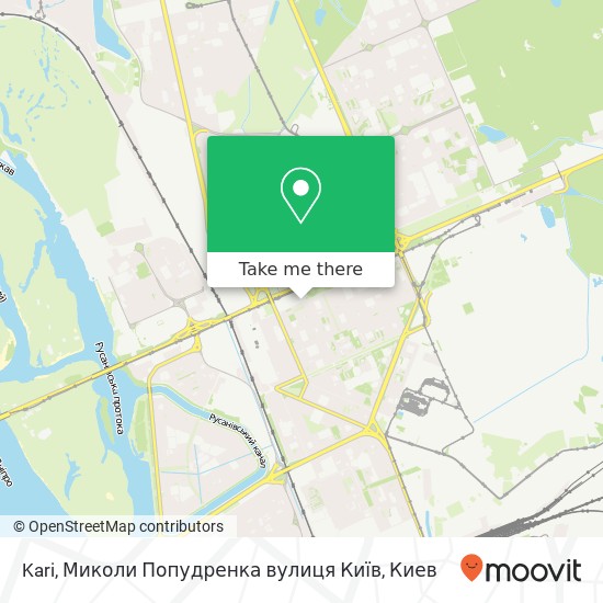 Карта Kari, Миколи Попудренка вулиця Київ