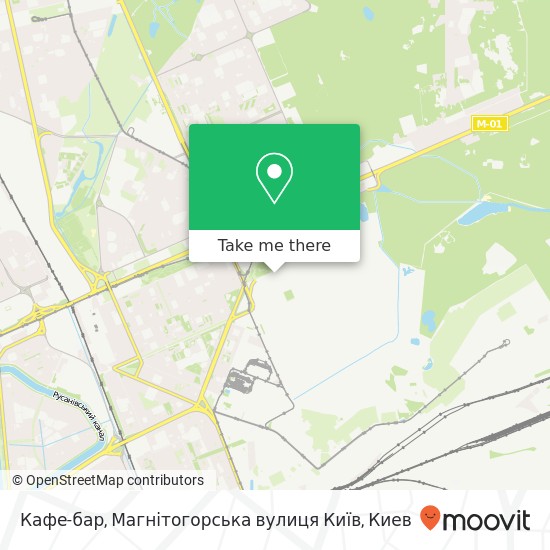 Карта Кафе-бар, Магнітогорська вулиця Київ