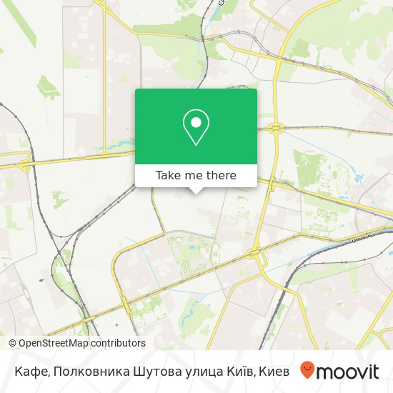 Карта Кафе, Полковника Шутова улица Київ