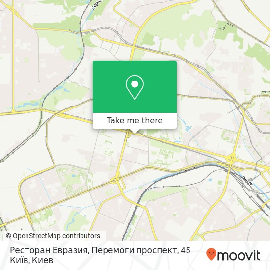 Карта Ресторан Евразия, Перемоги проспект, 45 Київ