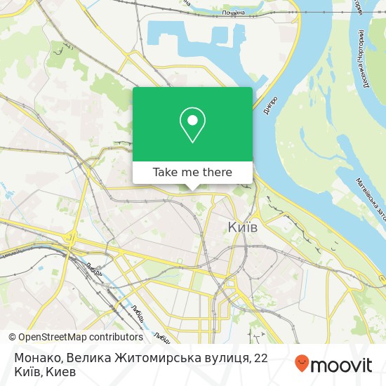 Карта Монако, Велика Житомирська вулиця, 22 Київ