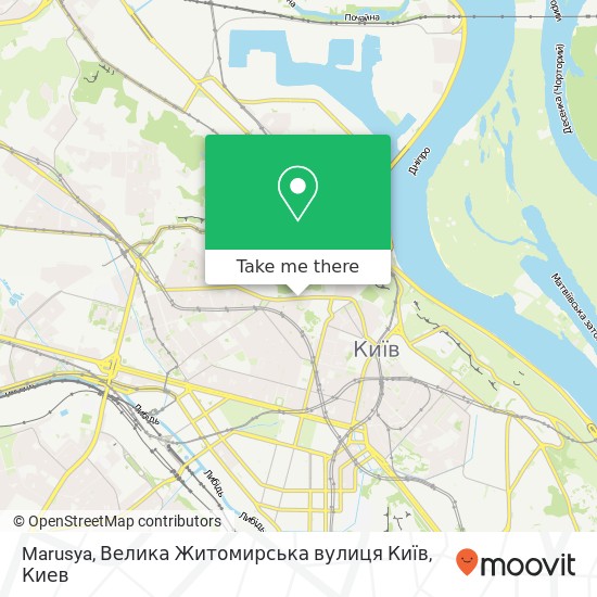 Карта Marusya, Велика Житомирська вулиця Київ