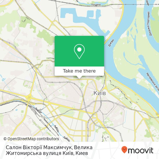 Карта Салон Вікторії Максимчук, Велика Житомирська вулиця Київ
