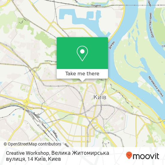 Карта Creative Workshop, Велика Житомирська вулиця, 14 Київ