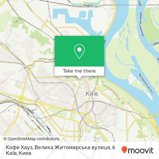 Карта Кофе Хауз, Велика Житомирська вулиця, 8 Київ