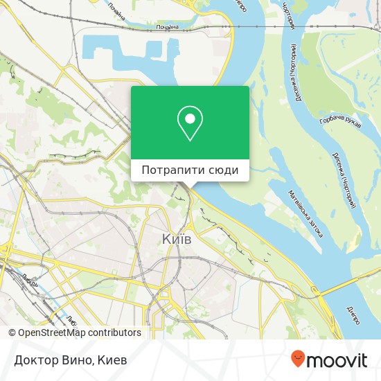 Карта Доктор Вино, Набережне шосе, 4 Київ