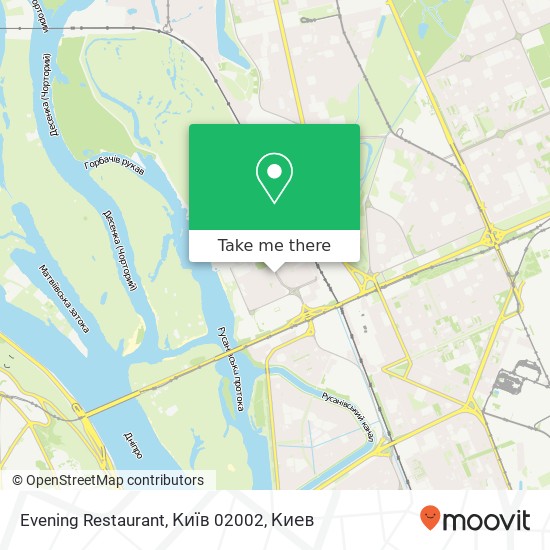 Карта Evening Restaurant, Київ 02002