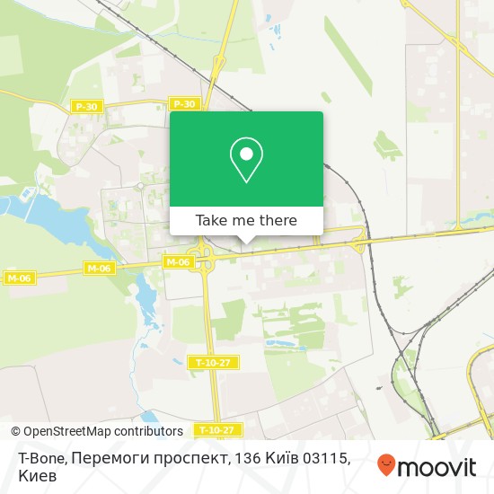 Карта T-Bone, Перемоги проспект, 136 Київ 03115