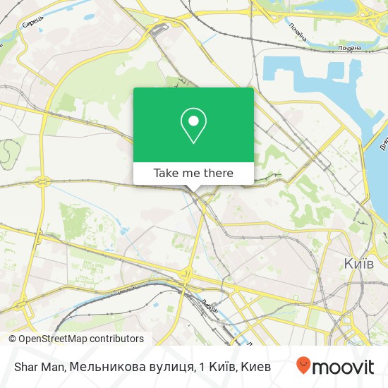 Карта Shar Man, Мельникова вулиця, 1 Київ