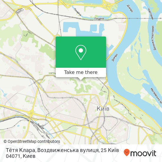 Карта Тётя Клара, Воздвиженська вулиця, 25 Київ 04071