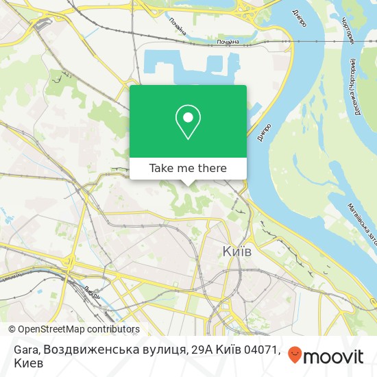 Карта Gara, Воздвиженська вулиця, 29А Київ 04071