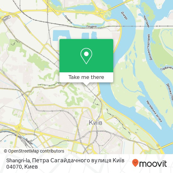 Карта Shangri-la, Петра Сагайдачного вулиця Київ 04070