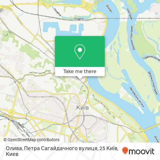 Карта Олива, Петра Сагайдачного вулиця, 25 Київ