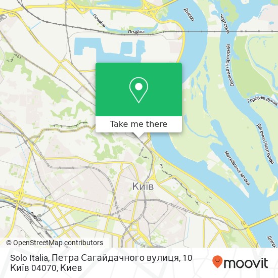 Карта Solo Italia, Петра Сагайдачного вулиця, 10 Київ 04070
