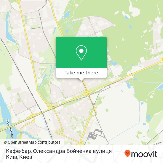 Карта Кафе-бар, Олександра Бойченка вулиця Київ