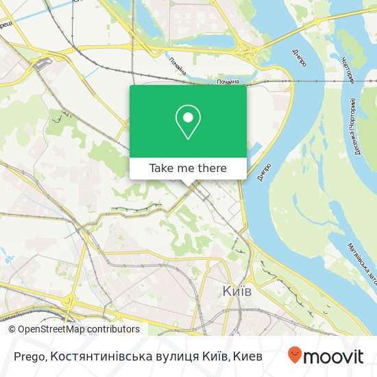 Карта Prego, Костянтинівська вулиця Київ