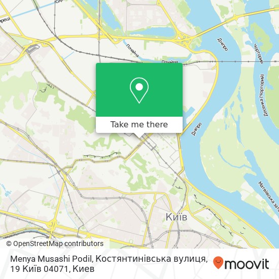 Карта Menya Musashi Podil, Костянтинівська вулиця, 19 Київ 04071