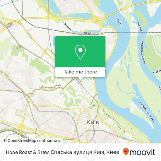 Карта Hope Roast & Brew, Спаська вулиця Київ