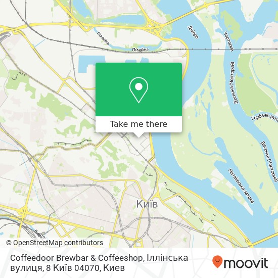 Карта Coffeedoor Brewbar & Coffeeshop, Іллінська вулиця, 8 Київ 04070