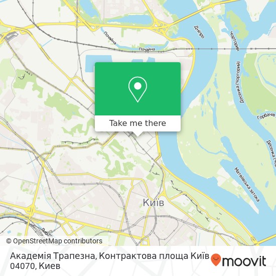 Карта Академія Трапезна, Контрактова площа Київ 04070