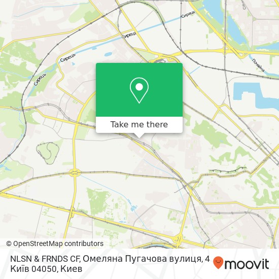 Карта NLSN & FRNDS CF, Омеляна Пугачова вулиця, 4 Київ 04050