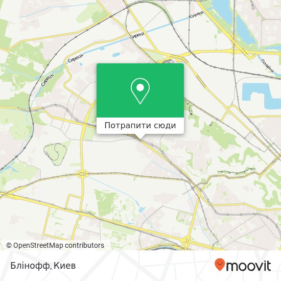 Карта Блінофф, Мельникова улица, 83 Київ
