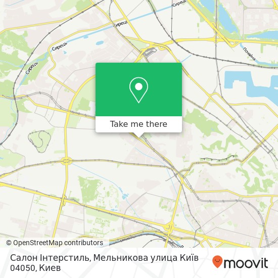 Карта Салон Інтерстиль, Мельникова улица Київ 04050