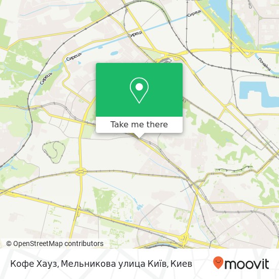 Карта Кофе Хауз, Мельникова улица Київ