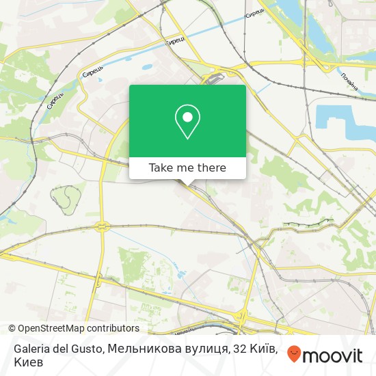 Карта Galeria del Gusto, Мельникова вулиця, 32 Київ
