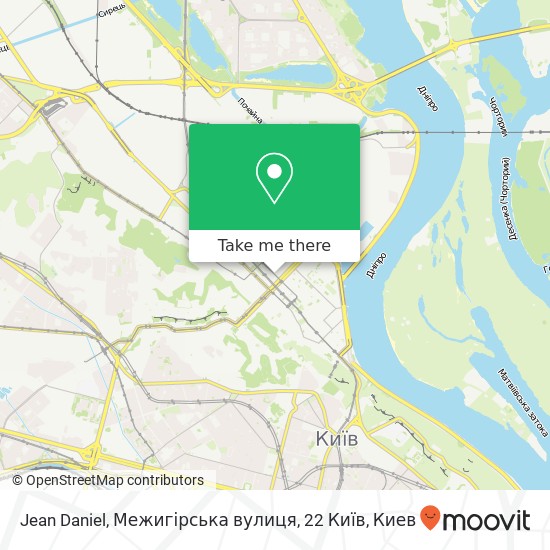 Карта Jean Daniel, Межигірська вулиця, 22 Київ