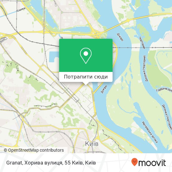 Карта Granat, Хорива вулиця, 55 Київ