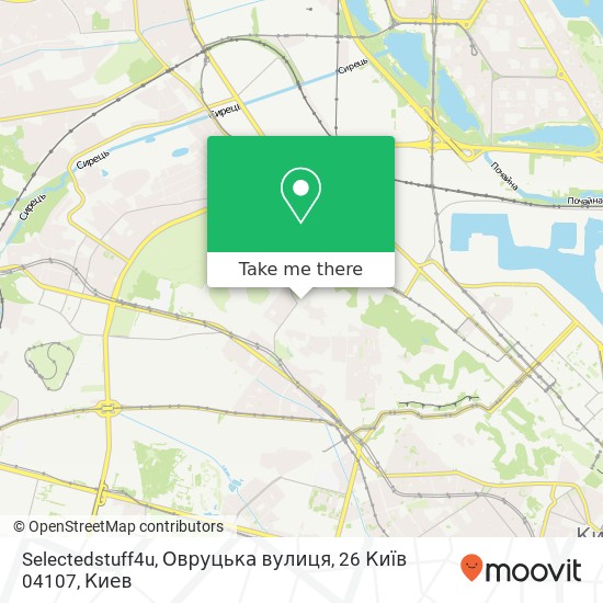 Карта Selectedstuff4u, Овруцька вулиця, 26 Київ 04107