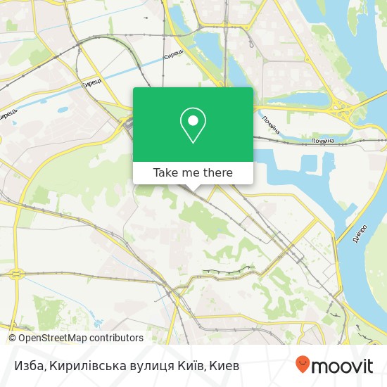 Карта Изба, Кирилівська вулиця Київ