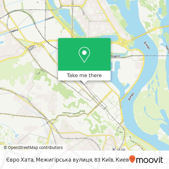 Карта Євро Хата, Межигірська вулиця, 83 Київ