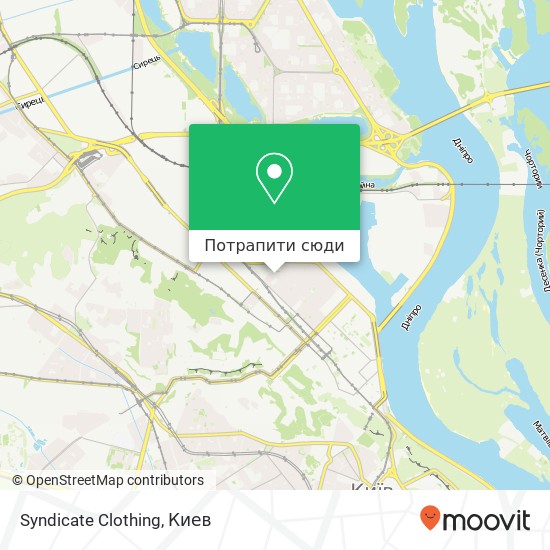 Карта Syndicate Clothing, Турівська вулиця, 4 Київ 04080