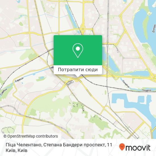 Карта Піца Челентано, Степана Бандери проспект, 11 Київ