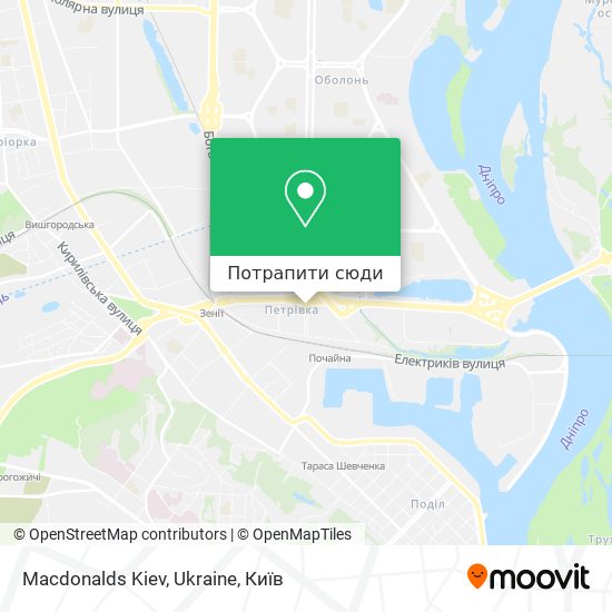 Карта Macdonalds Kiev, Ukraine