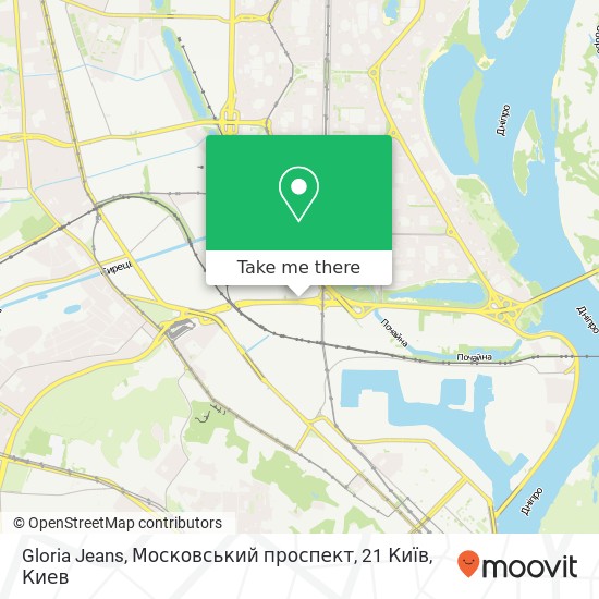 Карта Gloria Jeans, Московський проспект, 21 Київ