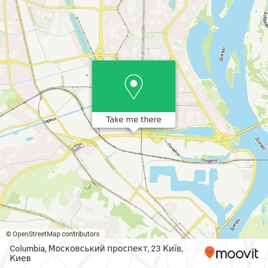 Карта Columbia, Московський проспект, 23 Київ