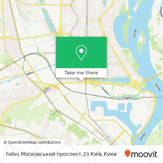 Карта Fellini, Московський проспект, 23 Київ