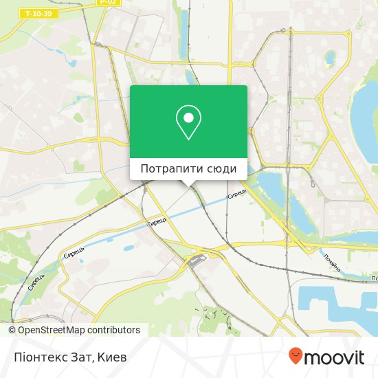 Карта Піонтекс Зат, Марка Вовчка вулиця, 12 Київ