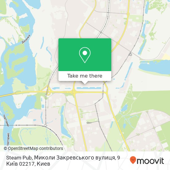 Карта Steam Pub, Миколи Закревського вулиця, 9 Київ 02217