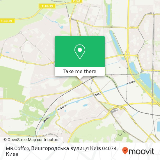 Карта MR.Coffee, Вишгородська вулиця Київ 04074