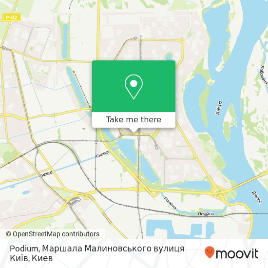 Карта Podium, Маршала Малиновського вулиця Київ