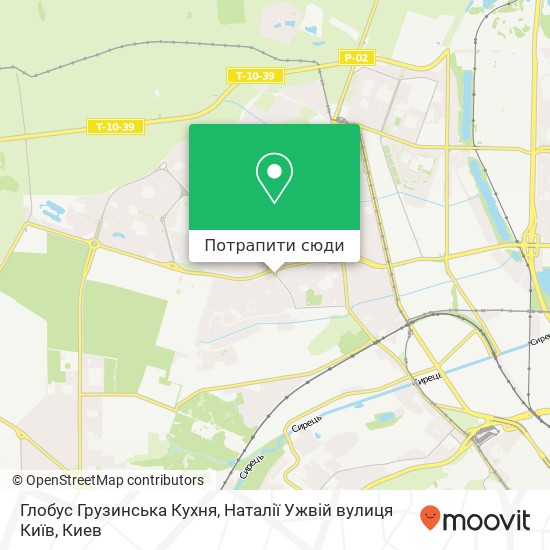 Карта Глобус Грузинська Кухня, Наталії Ужвій вулиця Київ
