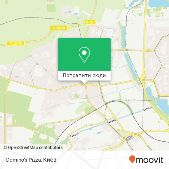 Карта Domino's Pizza, Правди проспект Київ 04074