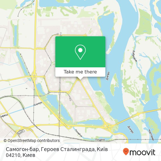 Карта Самогон-бар, Героев Сталинграда, Київ 04210