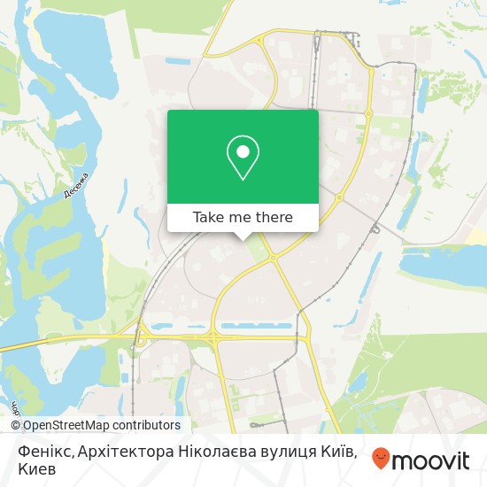 Карта Фенікс, Архітектора Ніколаєва вулиця Київ