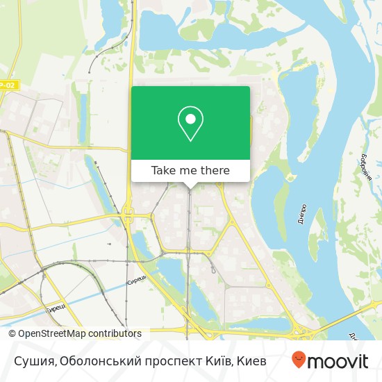 Карта Сушия, Оболонський проспект Київ