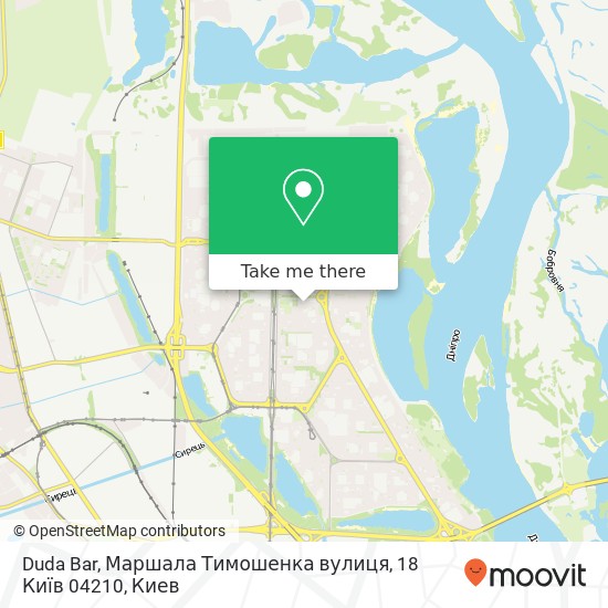 Карта Duda Bar, Маршала Тимошенка вулиця, 18 Київ 04210